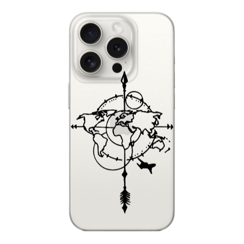 Apple iPhone 15 Pro Old Map Transparent Silicone TPU Θήκη