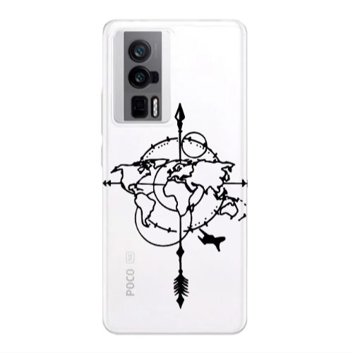 Xiaomi Poco F5 Pro Old Map Transparent Silicone TPU Θήκη