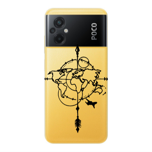 Xiaomi Poco M5 Old Map Transparent Silicone TPU Θήκη