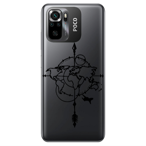Xiaomi Poco M5 s Old Map Transparent Silicone TPU Θήκη