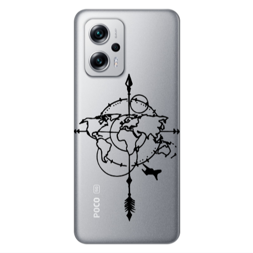 Xiaomi Poco X4 GT Old Map Transparent Silicone TPU Θήκη