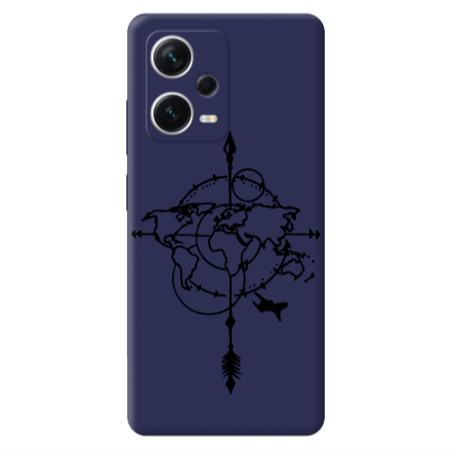 Xiaomi Poco X5 Old Map Dark blue Colored Silicone TPU Θήκη