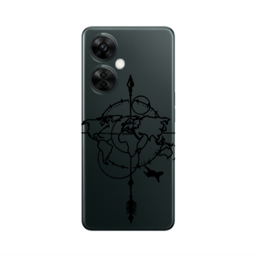 Oneplus Nord CE 3 Lite 5G Old Map Transparent Silicone TPU Θήκη