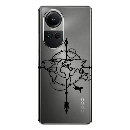 Oppo Reno10 5G Old Map Transparent Silicone TPU Θήκη