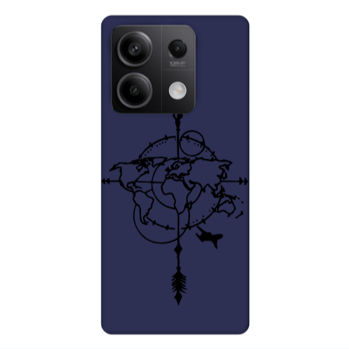 Xiaomi Redmi Note 13 5G Old Map Dark blue Colored Silicone TPU Θήκη