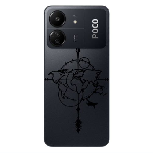 Xiaomi Poco C65 Old Map Transparent Silicone TPU Θήκη