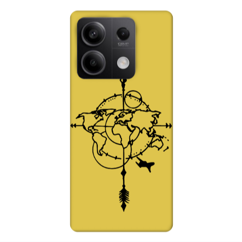 Xiaomi Redmi Note 13Pro 5G Old Map Yellow Colored Silicone TPU Θήκη
