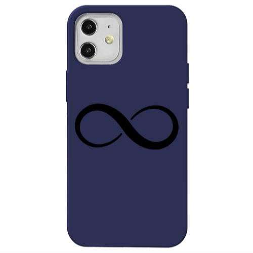 Apple iPhone 12 Infinity Dark blue Colored Silicone TPU Θήκη