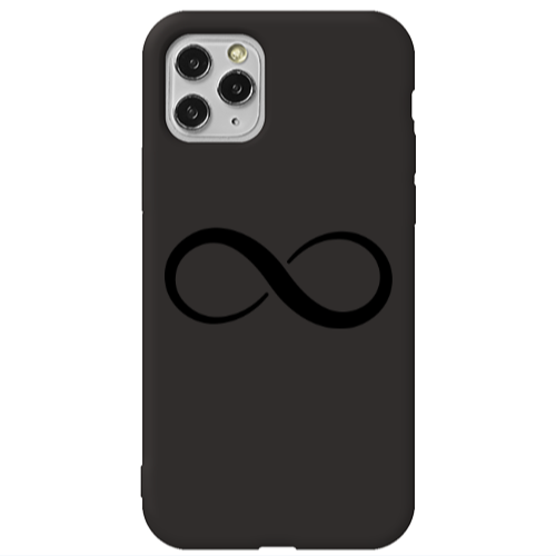 Apple iPhone 11 Pro Max Infinity Black Colored Silicone TPU Θήκη