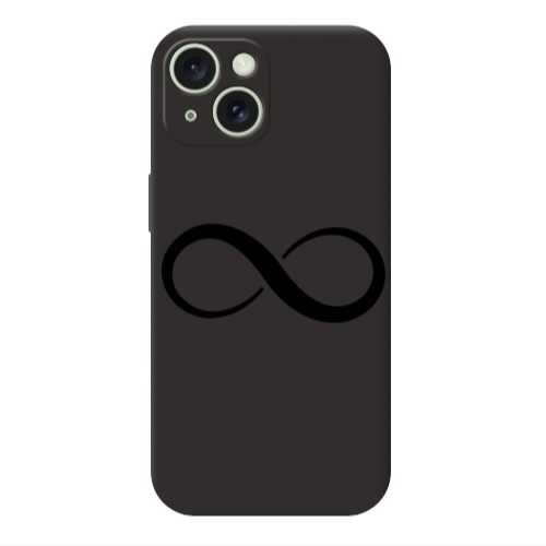 Apple iPhone 15 Infinity Black Colored Silicone TPU Θήκη
