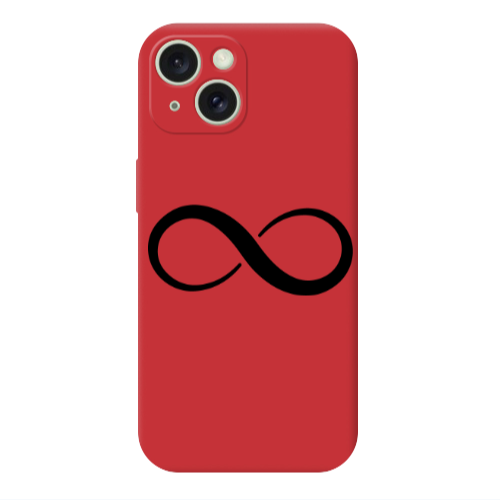 Apple iPhone 15 Infinity Red Colored Silicone TPU Θήκη