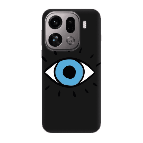 Oppo Find X9 Pro Shining Eye Black Colored Silicone TPU Θήκη
