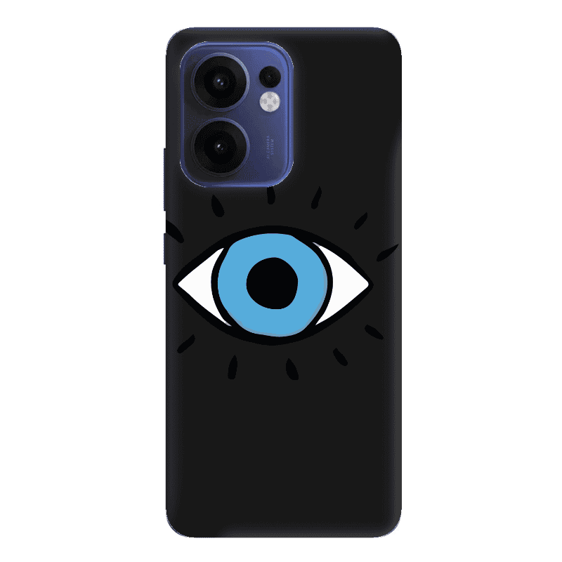 Oppo Reno 13 F Shining Eye Black Colored Silicone TPU Θήκη
