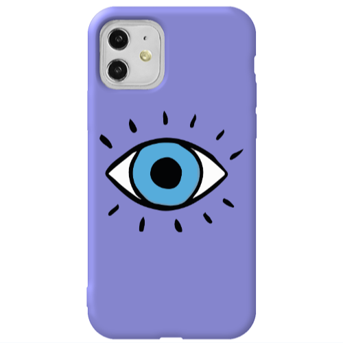 Apple iPhone 11  Shining Eye Purple Colored Silicone TPU Θήκη