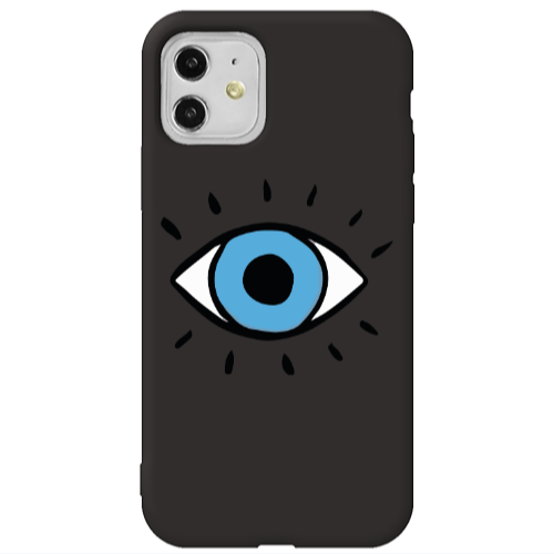 Apple iPhone 11  Shining Eye Black Colored Silicone TPU Θήκη