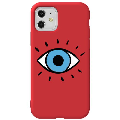 Apple iPhone 11  Shining Eye Red Colored Silicone TPU Θήκη