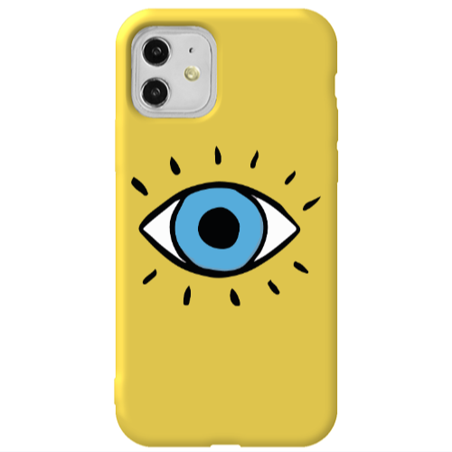 Apple iPhone 11  Shining Eye Yellow Colored Silicone TPU Θήκη