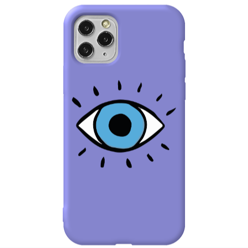 Apple iPhone 11 Pro Shining Eye Purple Colored Silicone TPU Θήκη