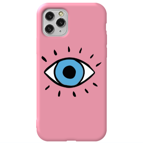 Apple iPhone 11 Pro Shining Eye Pink Colored Silicone TPU Θήκη