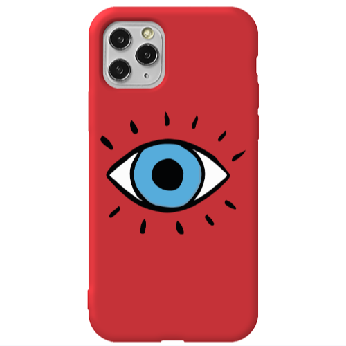 Apple iPhone 11 Pro Shining Eye Red Colored Silicone TPU Θήκη