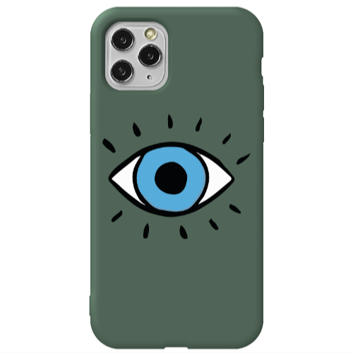 Apple iPhone 11 Pro Shining Eye Dark Green Colored Silicone TPU Θήκη