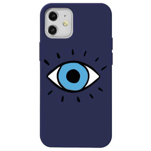 Apple iPhone 12 Shining Eye Dark blue Colored Silicone TPU Θήκη