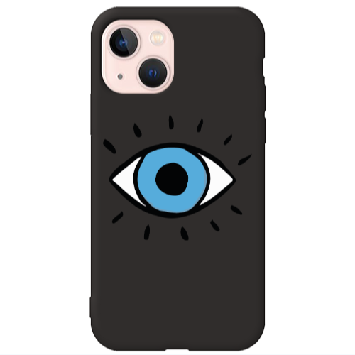 Apple iPhone 13 Shining Eye Black Colored Silicone TPU Θήκη