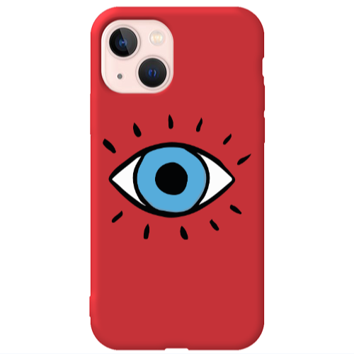 Apple iPhone 13 Shining Eye Red Colored Silicone TPU Θήκη