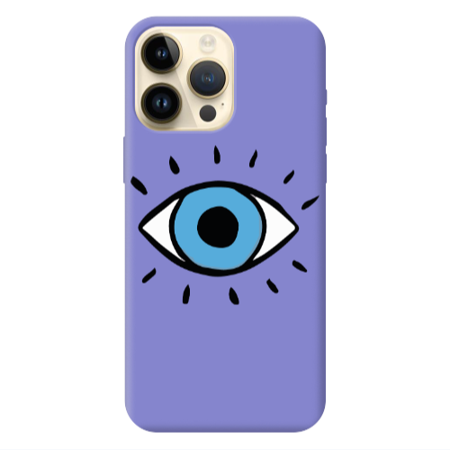 Apple iPhone 13 Pro Max Shining Eye Purple Colored Silicone TPU Θήκη