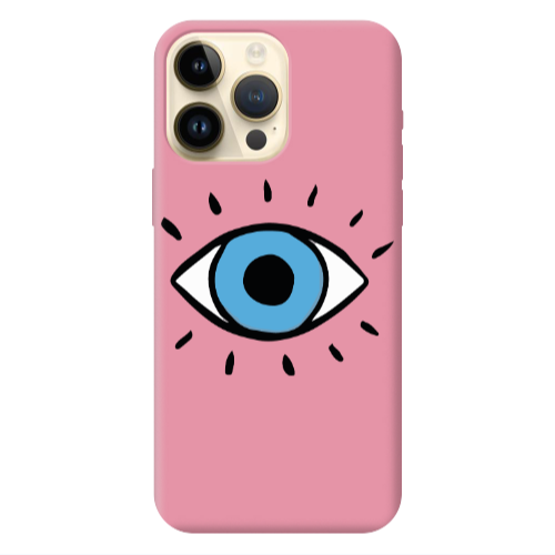 Apple iPhone 13 Pro Max Shining Eye Pink Colored Silicone TPU Θήκη