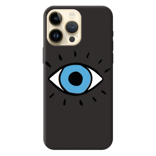 Apple iPhone 13 Pro Max Shining Eye Black Colored Silicone TPU Θήκη