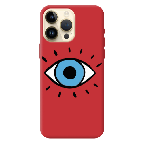 Apple iPhone 13 Pro Max Shining Eye Red Colored Silicone TPU Θήκη