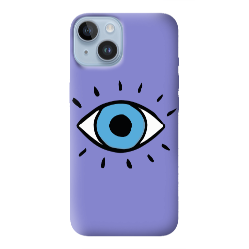 Apple iPhone 14  Shining Eye Purple Colored Silicone TPU Θήκη