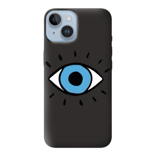 Apple iPhone 14 Plus Shining Eye Black Colored Silicone TPU Θήκη