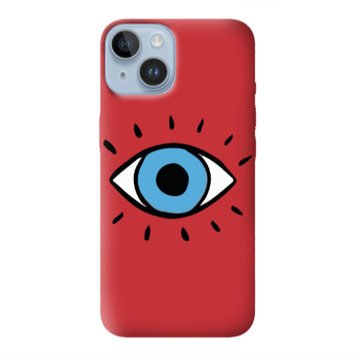 Apple iPhone 14 Plus Shining Eye Red Colored Silicone TPU Θήκη