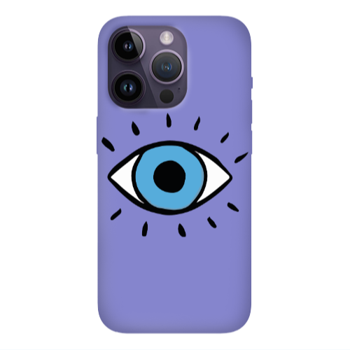 Apple iPhone 14 Pro  Shining Eye Purple Colored Silicone TPU Θήκη