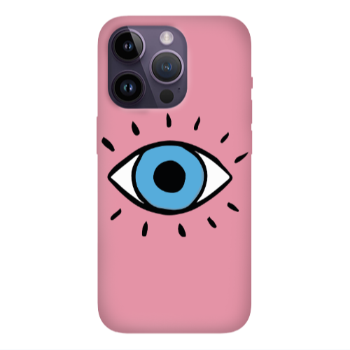 Apple iPhone 14 Pro  Shining Eye Pink Colored Silicone TPU Θήκη
