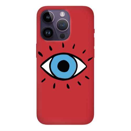 Apple iPhone 14 Pro  Shining Eye Red Colored Silicone TPU Θήκη