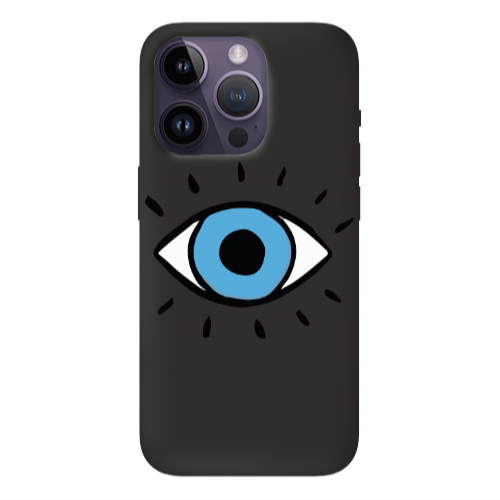 Apple iPhone 14 Pro Max Shining Eye Black Colored Silicone TPU Θήκη