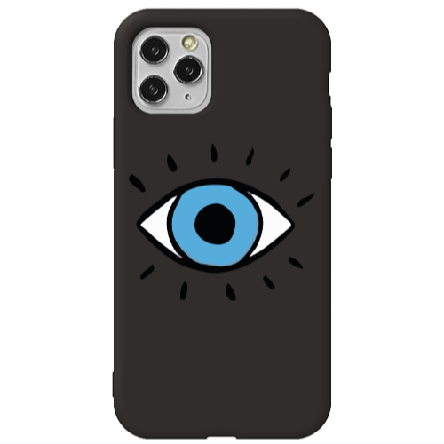 Apple iPhone 11 Pro Max Shining Eye Black Colored Silicone TPU Θήκη