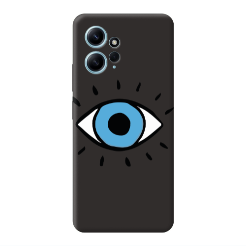 Xiaomi Redmi Note 12 4G Shining Eye Black Colored Silicone TPU Θήκη