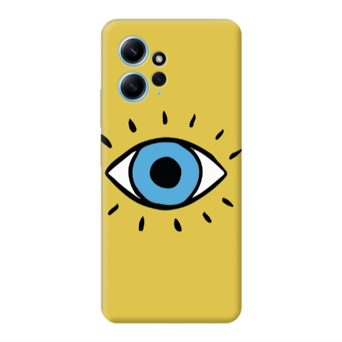 Xiaomi Redmi Note 12 4G Shining Eye Yellow Colored Silicone TPU Θήκη