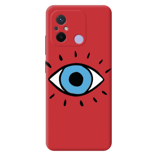 Xiaomi Redmi 12C Shining Eye Red Colored Silicone TPU Θήκη