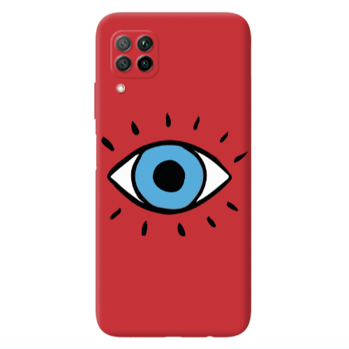 Huawei P40 Lite Shining Eye Red Colored Silicone TPU Θήκη