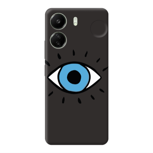 Xiaomi Redmi 13C Shining Eye Black Colored Silicone TPU Θήκη