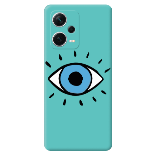 Xiaomi Poco X5 Shining Eye Turquoise Colored Silicone TPU Θήκη