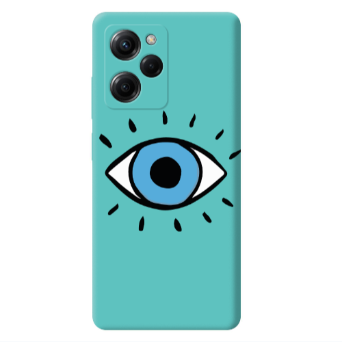 Xiaomi Poco X5 Pro Shining Eye Turquoise Colored Silicone TPU Θήκη