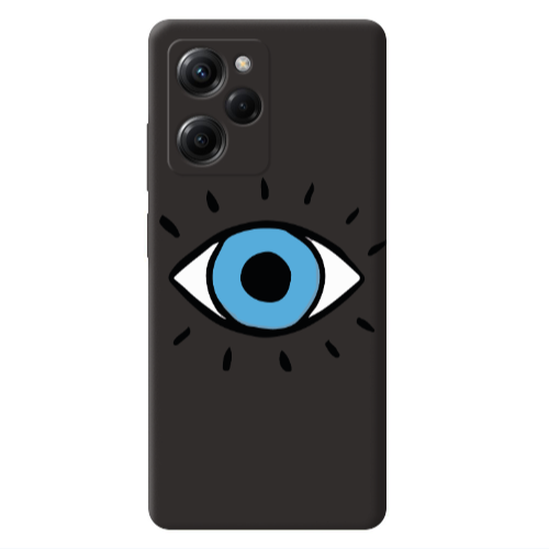 Xiaomi Poco X5 Pro Shining Eye Black Colored Silicone TPU Θήκη