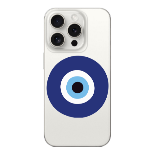 Apple Iphone 16 Pro Max Evil eye bead Transparent Silicone TPU Θήκη