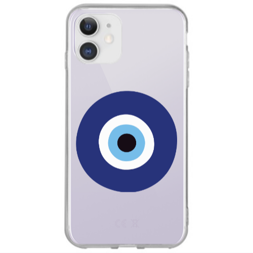 Apple iPhone 12 Evil eye bead Transparent Silicone TPU Θήκη